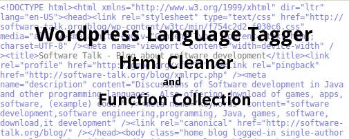 wordpress plugin language tagger, html cleaner and function collection