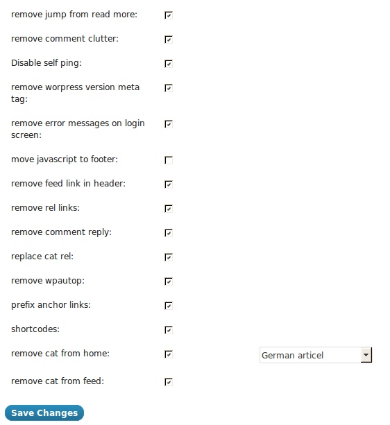 wordpress plugin language tagger: additional functionality settings