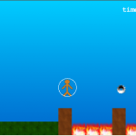 sidescroller screenshot: jumping over fire