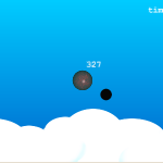 sidescroller screenshot: flying away from cannon ball