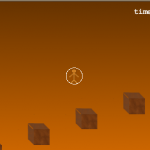 sidescroller screenshot: Stickman jumping over canyon